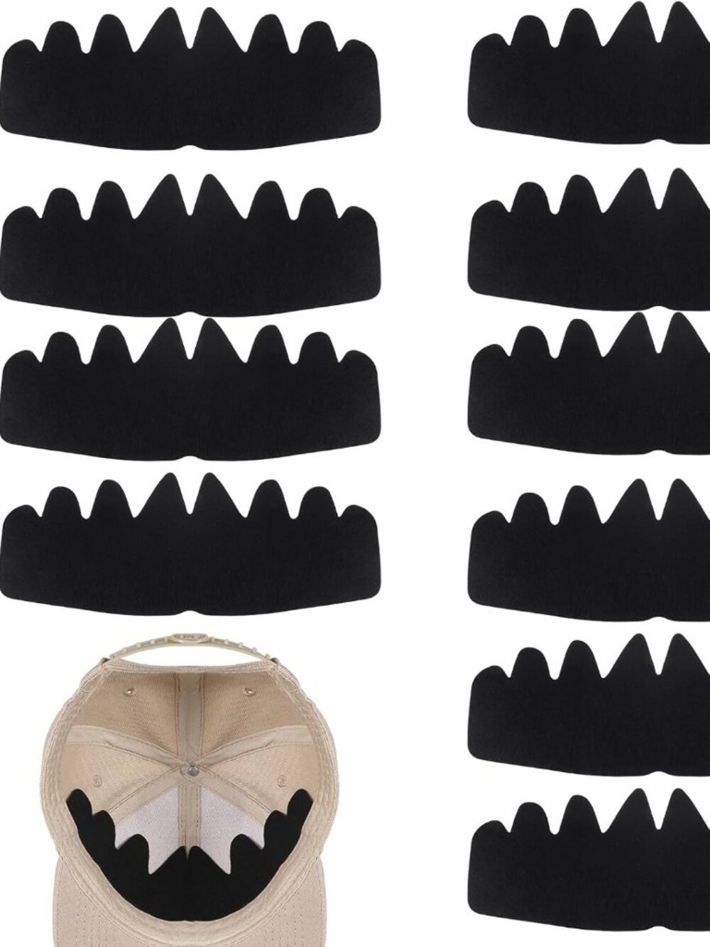 10PCS Hat Sweat Liners for Caps Washable Reusable Inserts for Sweat Protection